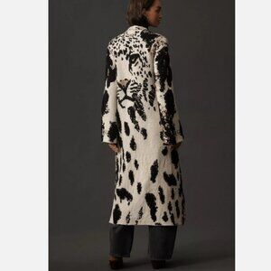Anthropologie Pilcro Leopard Print Sweater Duster Cardigan Jacket L XL NWT